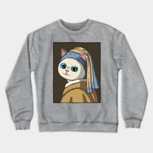 Neko With A Pearl Earring Crewneck Sweatshirt